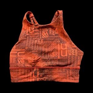 Lululemon Red Energy High Neck Sports Bra